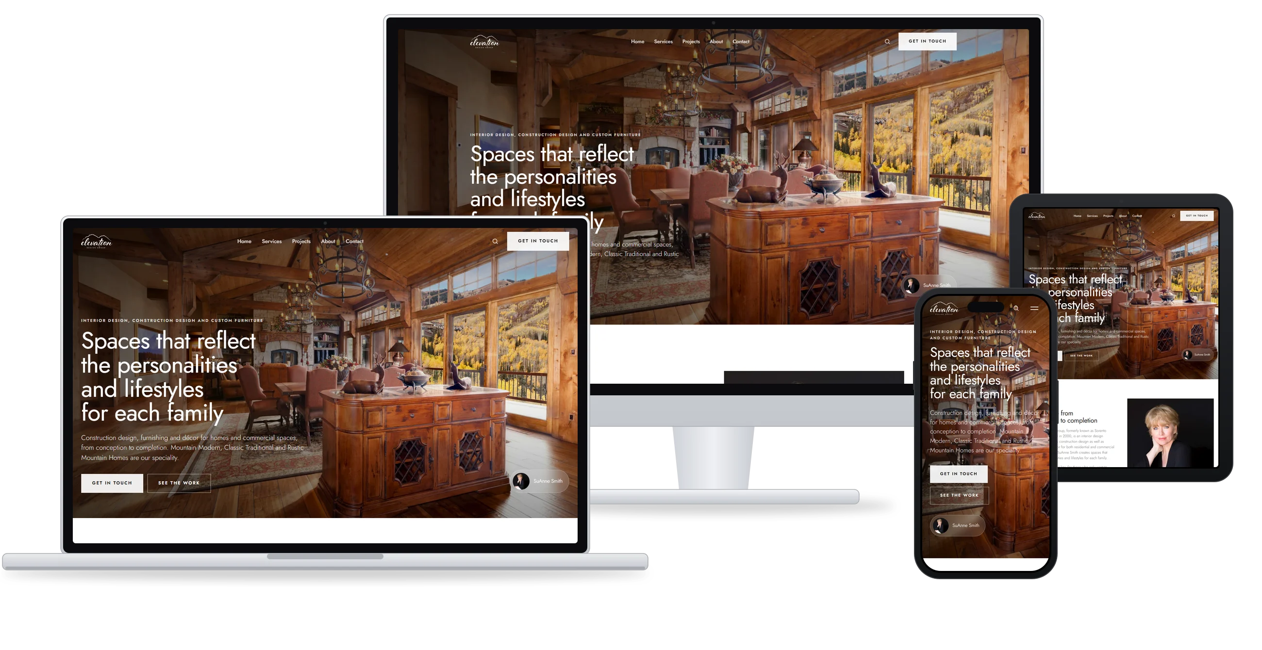 Version 1, Your Brand, Modernized, on a laptop, a monitor, an iPad and an iPhone