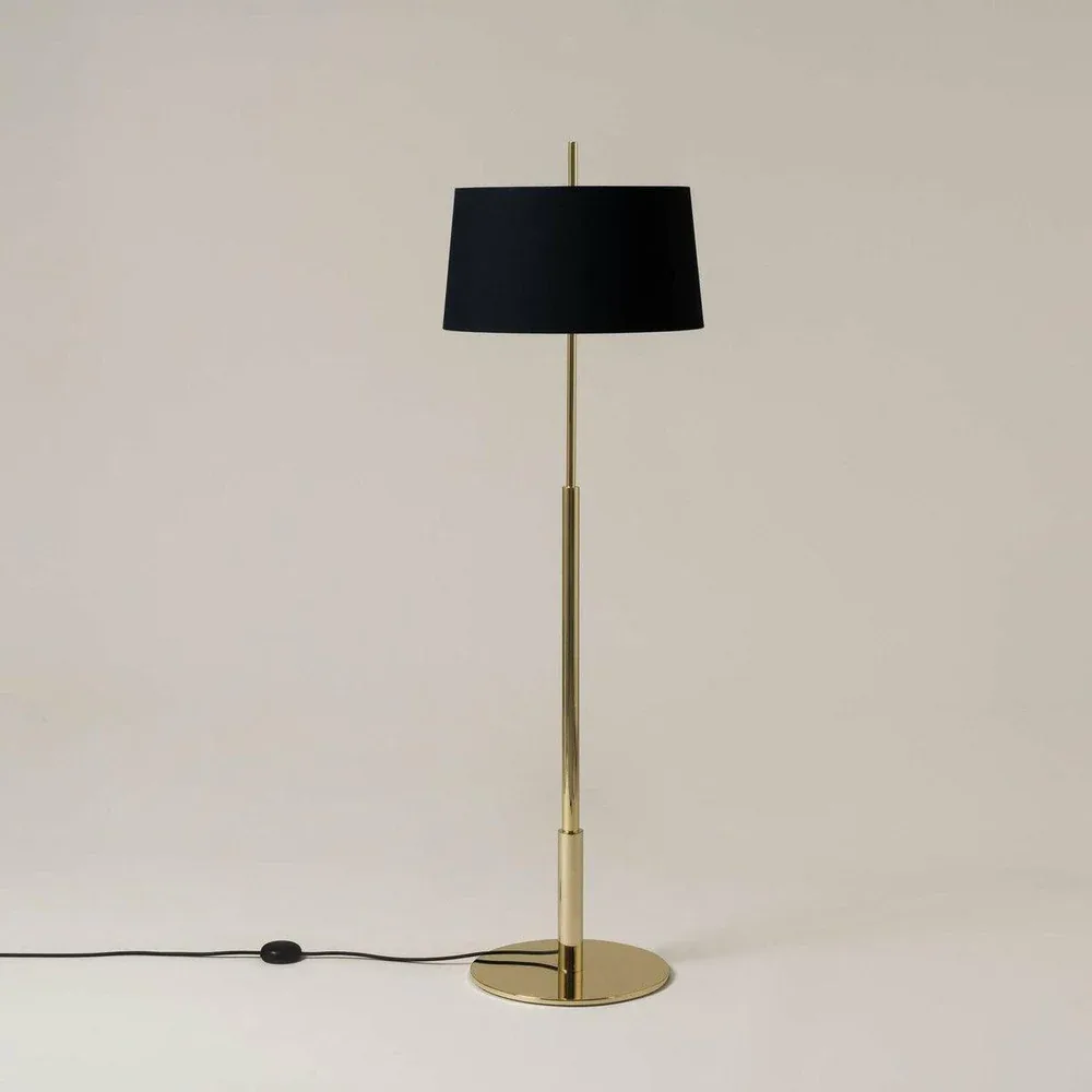 black drum table lamp, brass stem - lighting comparison blog