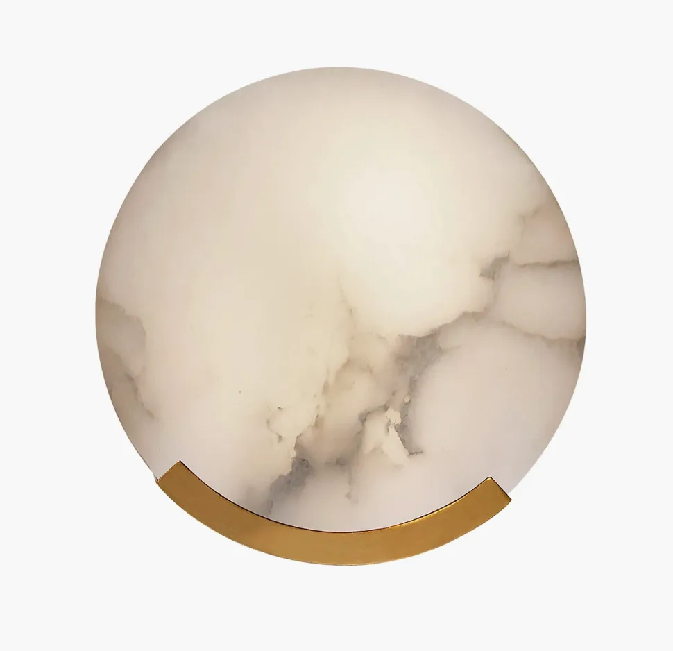 round alabaster + brass wall sconce - lighting comparison blog