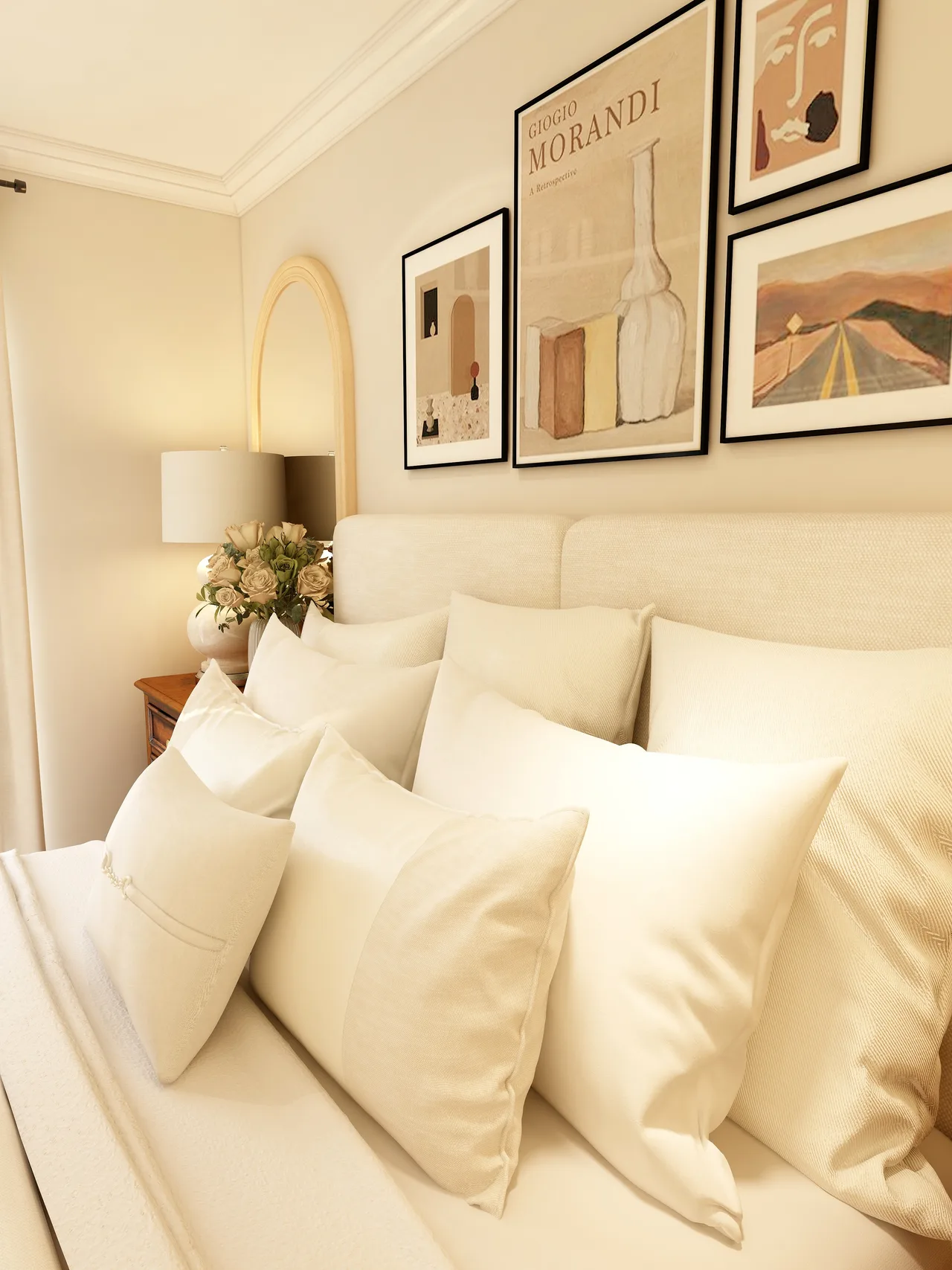 bedroom pillows and throw, close detail, Braemar Bedroom