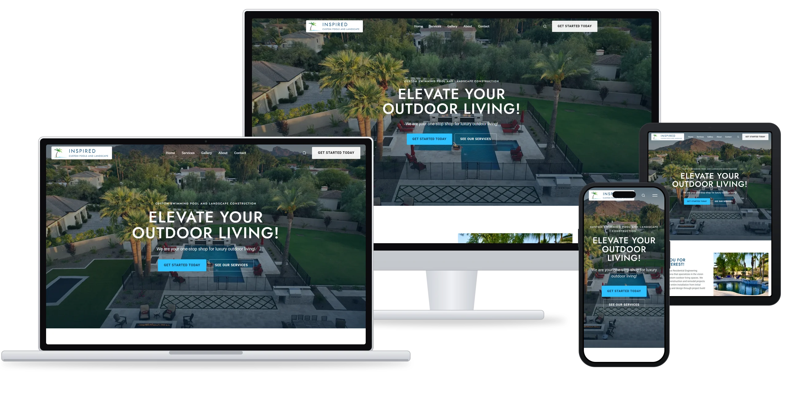 Version 1, Your Brand, Modernized, on a laptop, a monitor, an iPad and an iPhone
