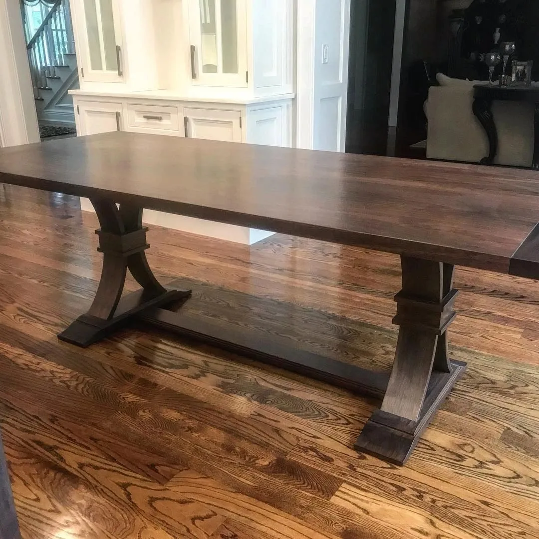 tiny thumbnail of trestle table on wood floor, Custom Tables