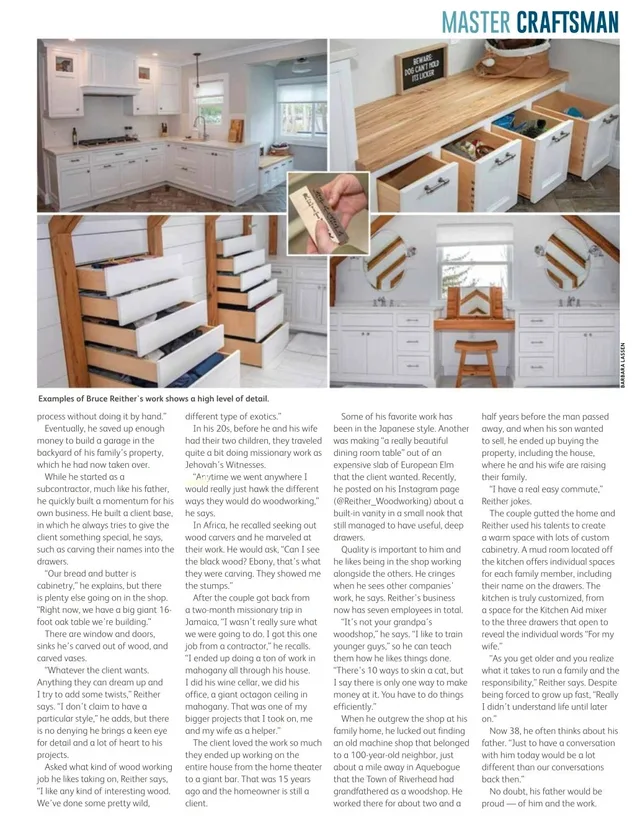 Reither Woodworking in Dan's Papers: kitchen and drawers